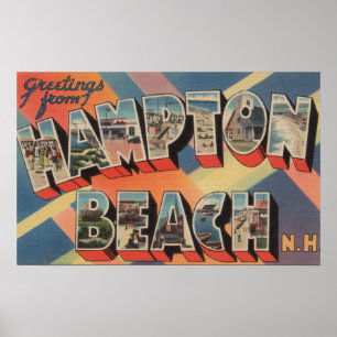 Poster Praia de Hampton, New Hampshire - grande letra 2