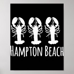 Poster Praia de Hampton New Hampshire Lagosta Náutica Cos