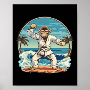 Poster Praia de Karate Monkey Kickboxing Jiu-jitsu Mma Ma