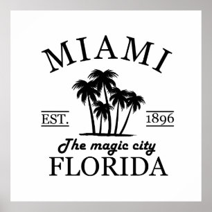 Poster praia de Miami, na Flórida