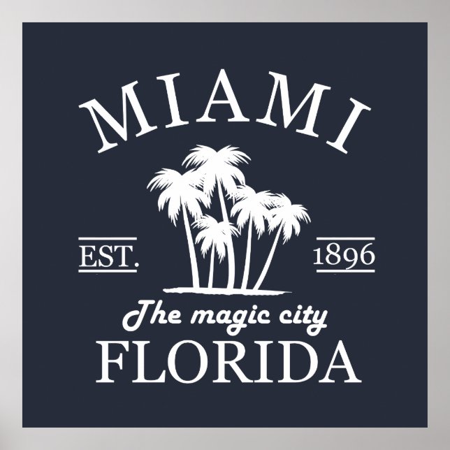 Poster praia de Miami, na Flórida (Frente)