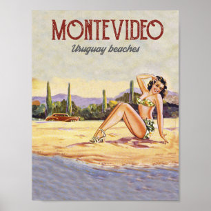 Poster Praia de Montevidéu, Uruguai