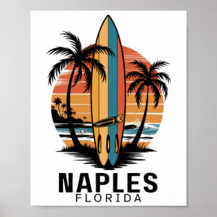 Poster Praia de Nápoles Flórida Surfe Surfista _1
