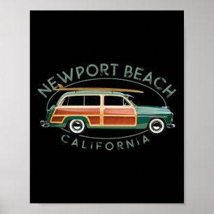 Poster Praia de Newport Califórnia Surf Vintage 