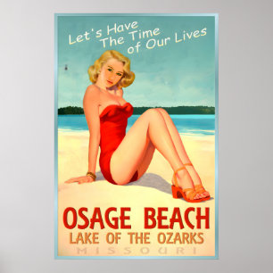 Poster Praia de Osage Lago dos Ozarks Missouri Novo