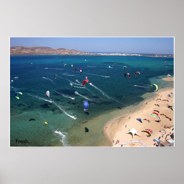 Poster Praia de Paros Kite (Frente)