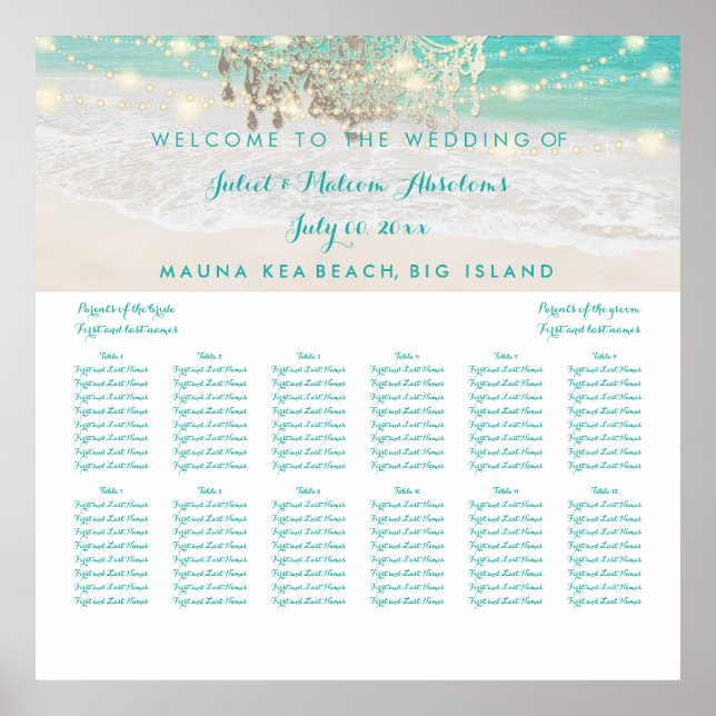 Pôster Praia de PixDezines/chadeliers/gráfico de assentos (Frente)