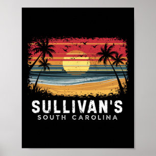 Poster Praia de Prancha de Sullivan na Carolina do Sul