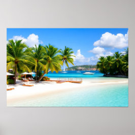 Poster Praia de resort tropical de luxo