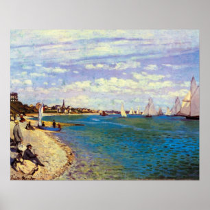 Pôster Praia de Sainte Adresse por Claude Monet
