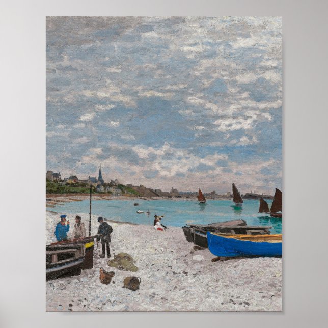 Poster Praia de Sainte-Adresse por Claude Monet (Frente)