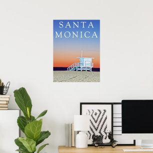 Poster Praia de Santa Mônica Los Angeles, Califórnia