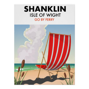 Pôster Praia de Shanklin ilha de wight cartaz de viagem.