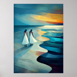 Poster Praia de Skagen - Obra-prima cubista inspirada.
