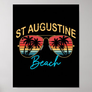 Poster Praia de St Augustine Florida Homens Mulheres Lemb