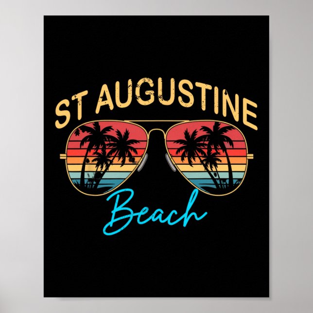 Poster Praia de St Augustine Florida Homens Mulheres Lemb (Frente)