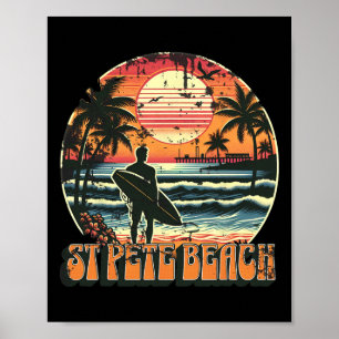 Poster Praia de St Pete Homens Mulheres Meninas Crianças