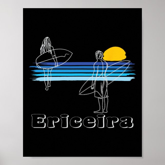 Poster Praia de Surf Ericeira Cara Rapaz Moça  (Frente)
