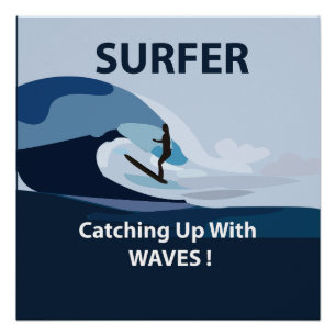 Pôster Praia de Surfista Surfando