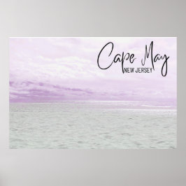 Poster *~* Praia do Cape May Beach Sand Sky Waves