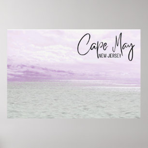 Poster *~* Praia do Cape May Beach Sand Sky Waves