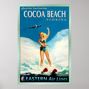 Poster PRAIA DO COCO Florida Eastern Air Lines Viagem