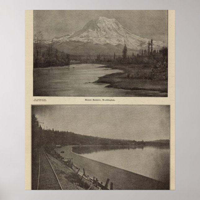 Poster Praia do Mt Rainier Steilacoom (Frente)