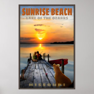 Poster Praia do Nascer do Sol Lago dos Ozarks Missouri Vi