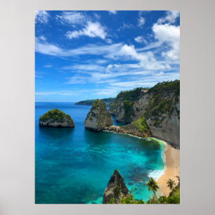 Poster Praia do Paraíso da Ilha Tropical Costeira