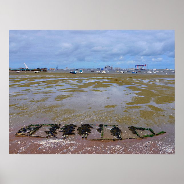 Poster Praia do Santo Brevin na França Cartão-postal (Frente)