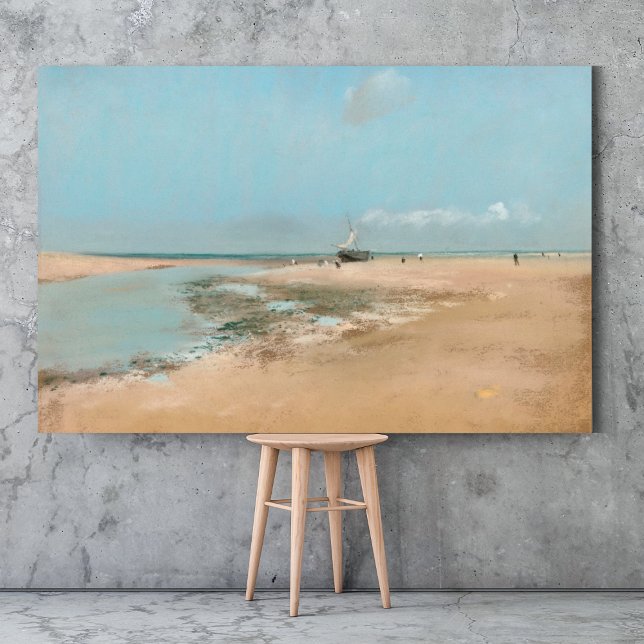 Poster Praia em Baixo Lado (Boca do Rio 1869) Edgar ("The Tranquil Beauty of Edgar Degas's River Mouth at Low Tide: A High-Resolution Journey")