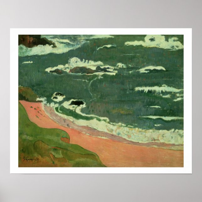 Pôster Praia em Le Pouldu, 1889 (Frente)