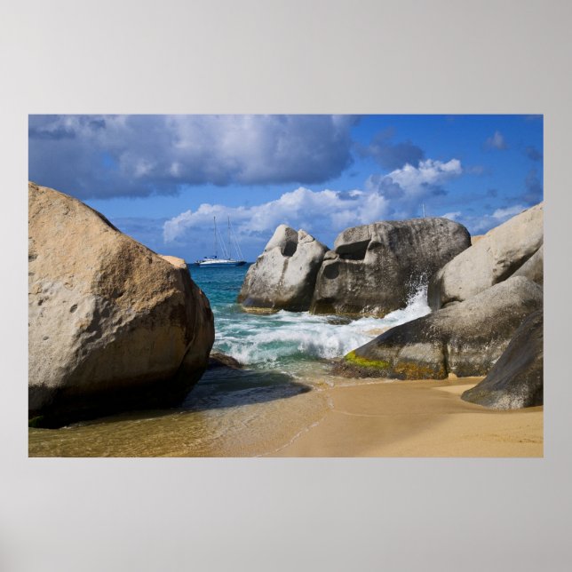 Poster Praia em Virgin Gorda, Ilhas Virgens Britânicas (Frente)