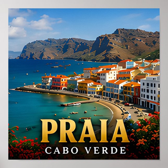 Poster Praia Falésias Atlânticas e Beleza Insular (Frente)