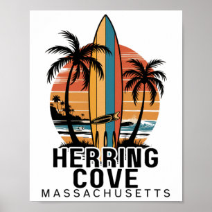 Poster Praia Herring Cove Machusetts Surfe Surfista _1