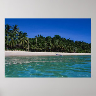 Poster Praia, jangada em uma distância