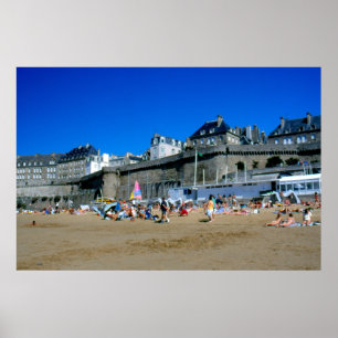 Poster Praia na rua Malo, France