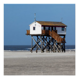 Pôster Praia no Mar do Norte, Sankt Peter Ording