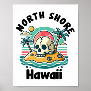 Poster Praia Norte Oahu Havaí Lembrança Surf Havaiano