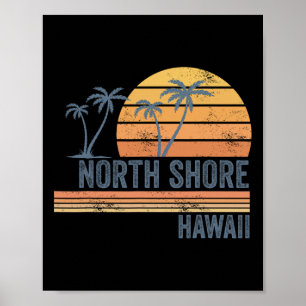 Poster Praia Norte Oahu Havaí Lembrança Surf Havaiano