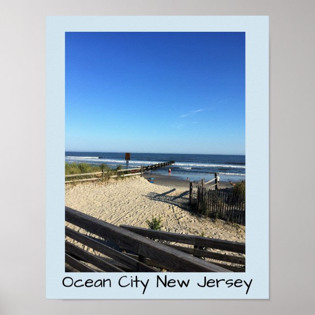 Pôster Praia Ocean City Nova Jersey (Frente)
