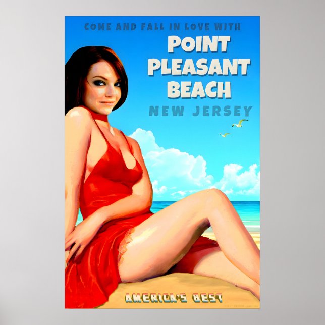 Poster Praia Point Pleasant Nova Jersey Costa dos EUA (Frente)