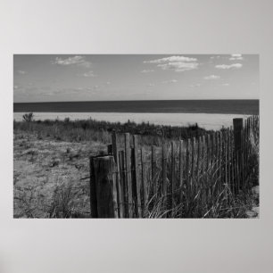 Poster Praia preto e branco de New-jersey