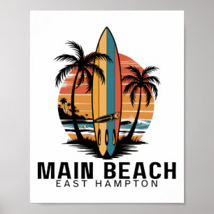 Poster Praia Principal East Hampton Surfe Surfista _1