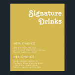 Poster Praia Retrô | Sinal de Bebidas com Assinatura Dour<br><div class="desc">Este sinal de bebidas com assinatura dourada de praia retrô é perfeito para o seu casamento simples e vintage, com cores tropicais boho de verão. Sua fonte boêmia única de meados do século dá a este design uma vibe clássica minimalista e groovy hippie. Suponha que você esteja procurando um design...</div>