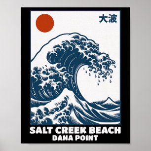 Poster Praia Salt Creek Local de Surf Dana Point Surf Gra