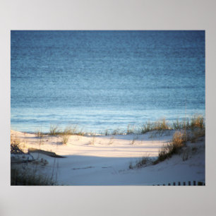 Poster Praia Sandy com Ocean Color 16x20
