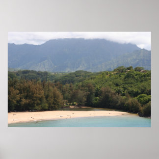 Pôster Praia sem lotação, Kauai, Havaí