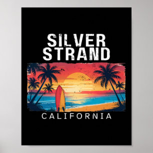 Poster Praia Silver Strand Califórnia Homens Mulheres Sur