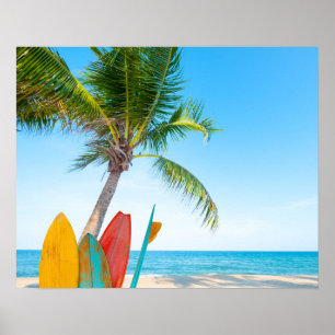 Poster Praia Tropical do Surfboard